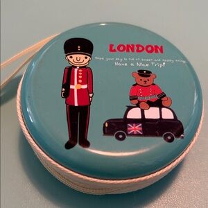 London Themed Blue coin or ear bud case